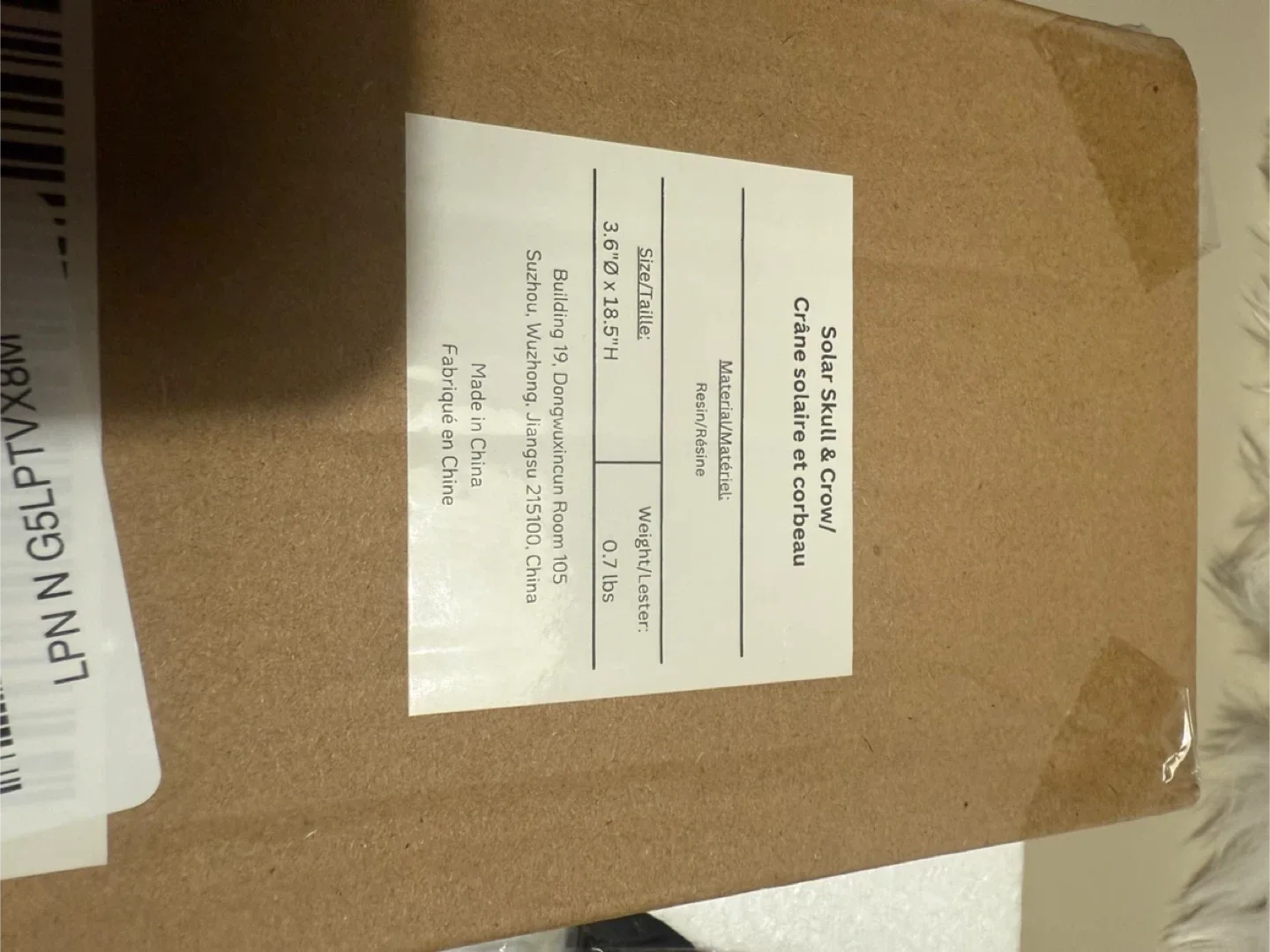 New in box! Solar Skull Head and Crow Outdoor Garden Decoration image indicator(6)