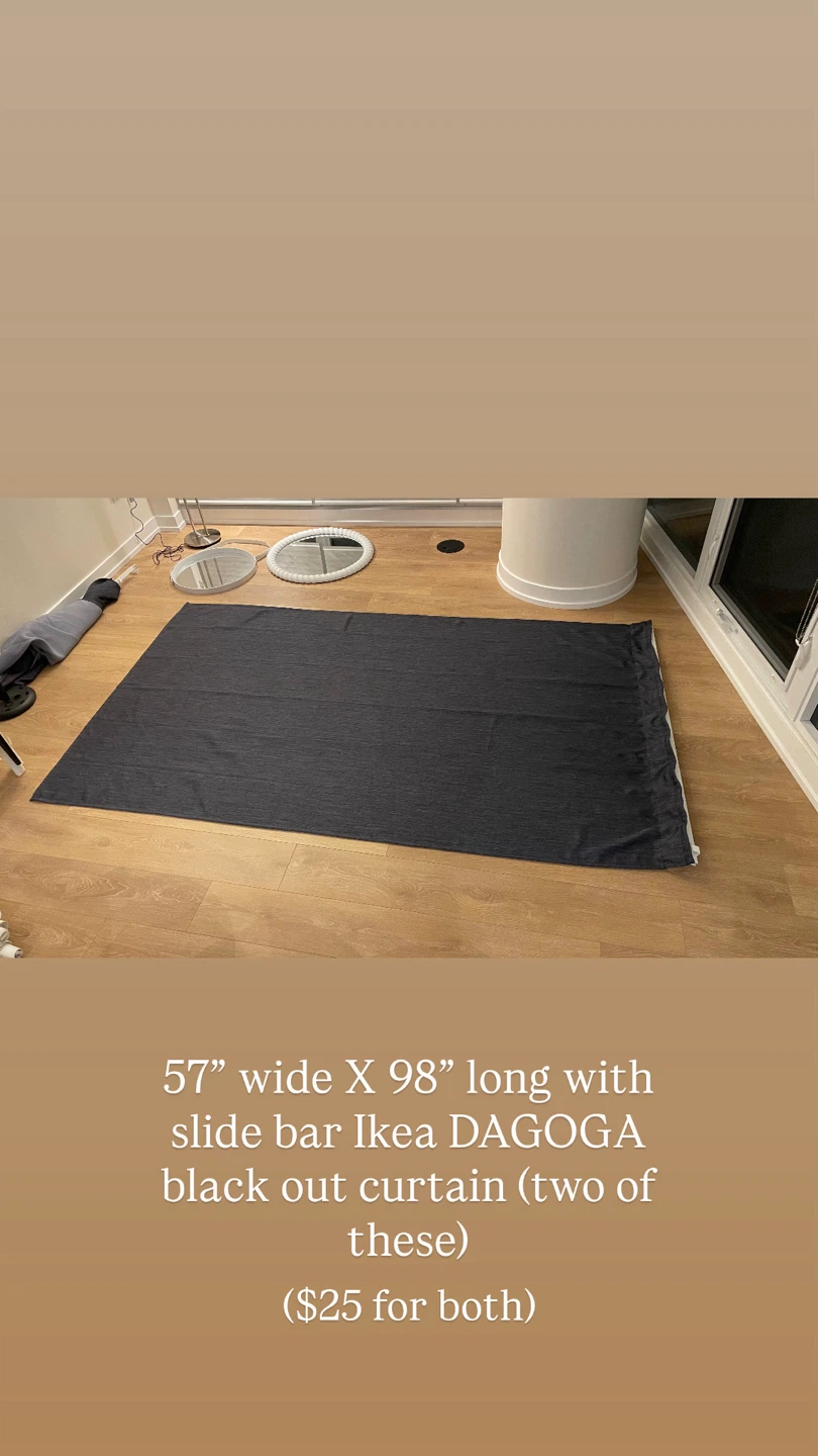 Black Out Curtains with Support Frame X 2