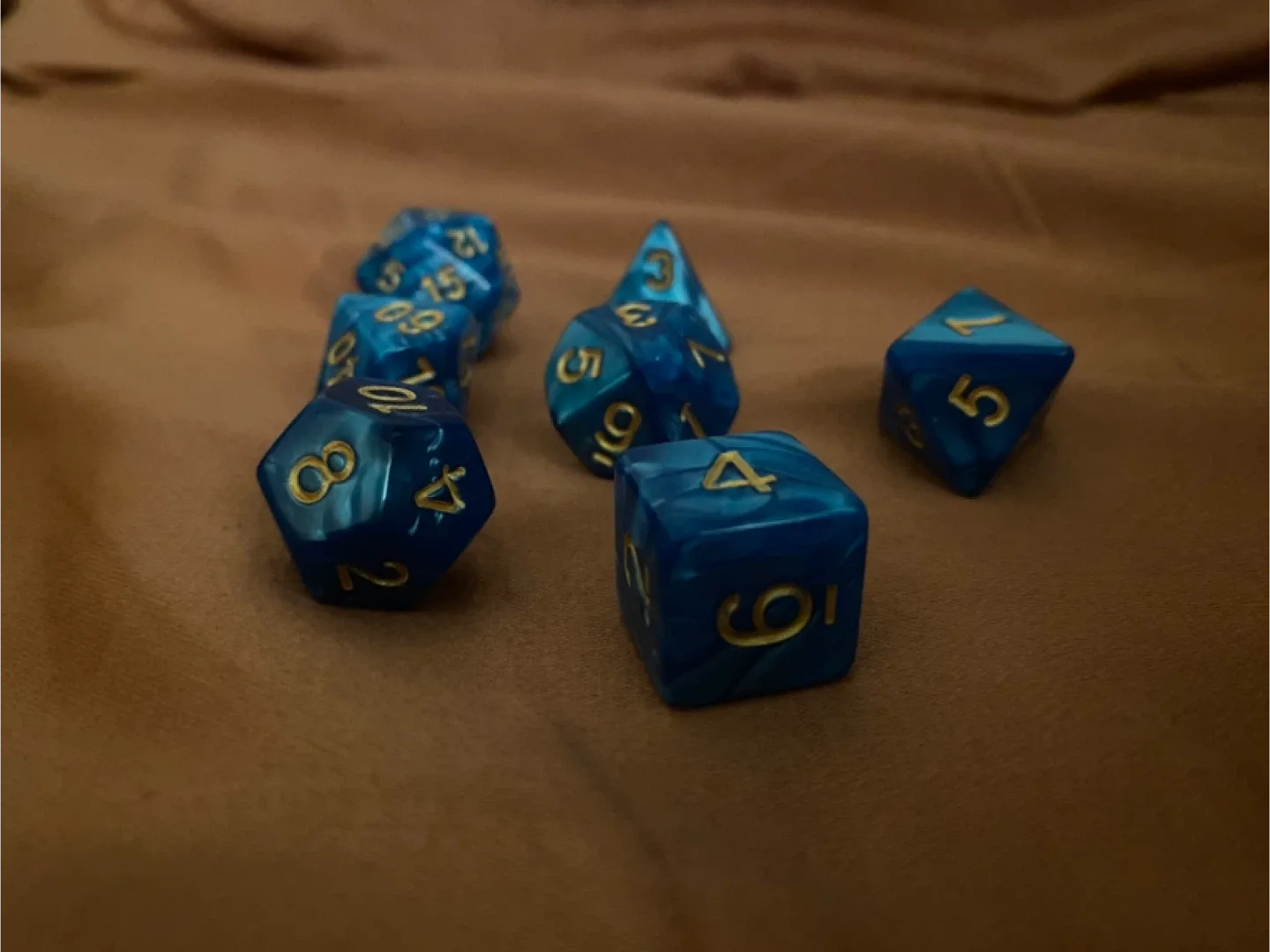 Set of 7 Blue D&D Dice image indicator(2)
