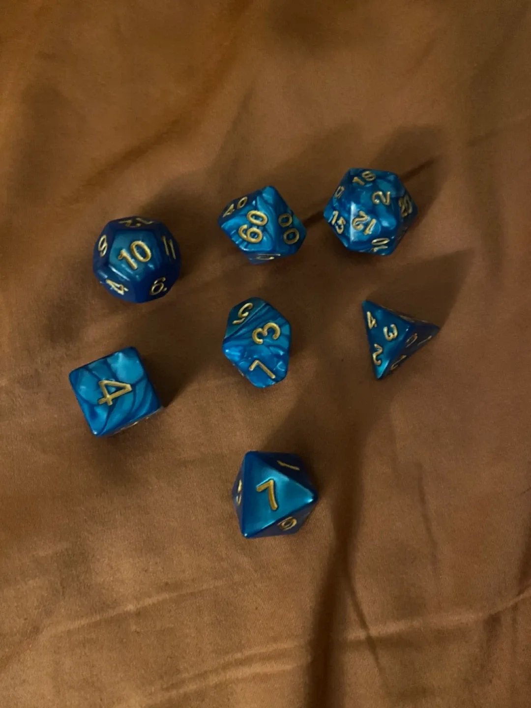 Set of 7 Blue D&D Dice image indicator(3)