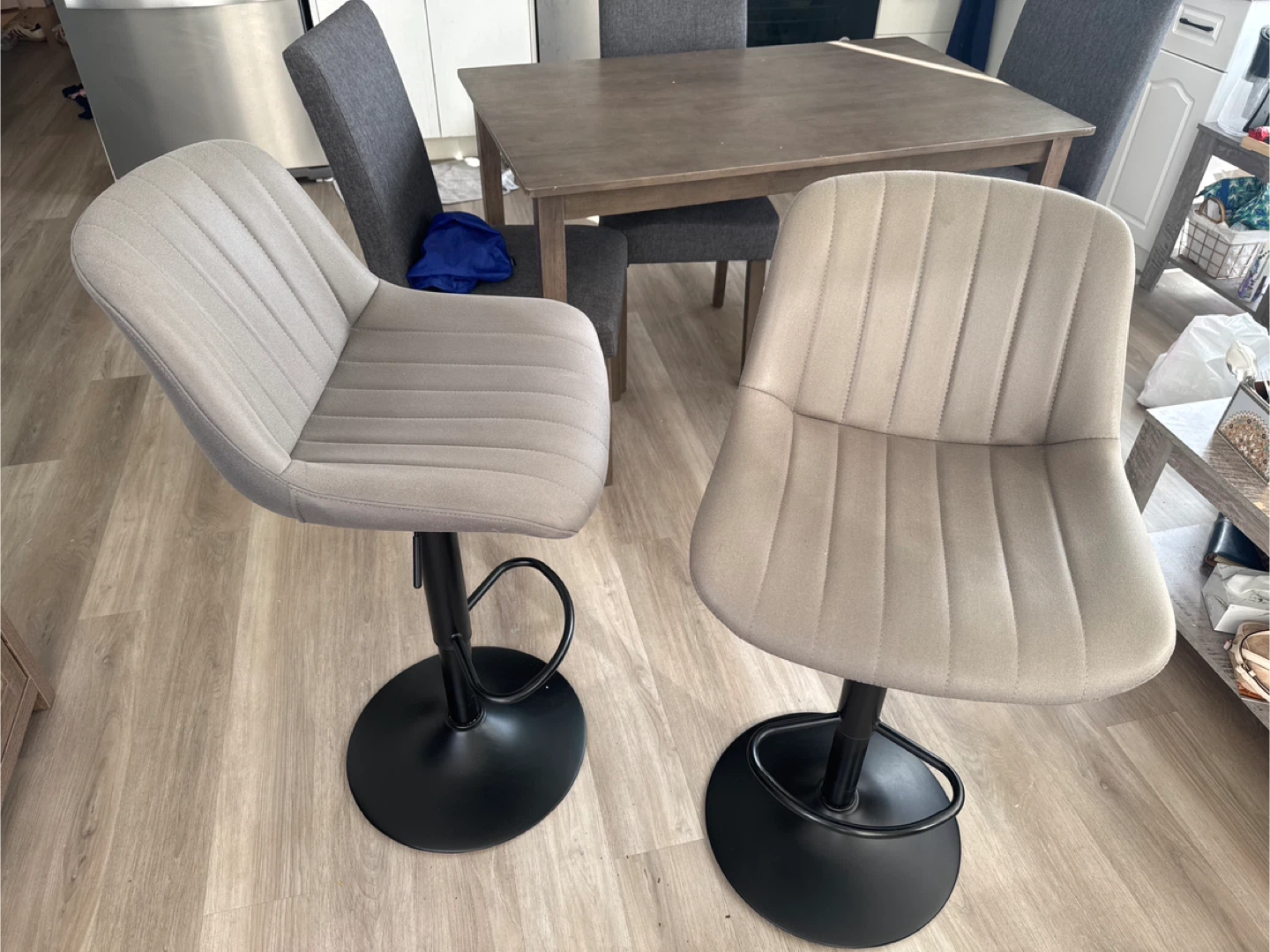 Set of 2 Adjustable Swivel Bar Stools