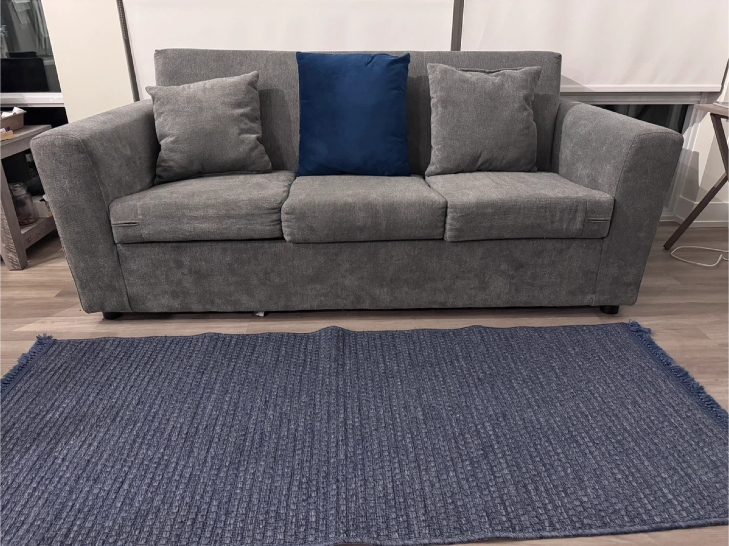 Grey Sofa Bed with Pillows - photo 2