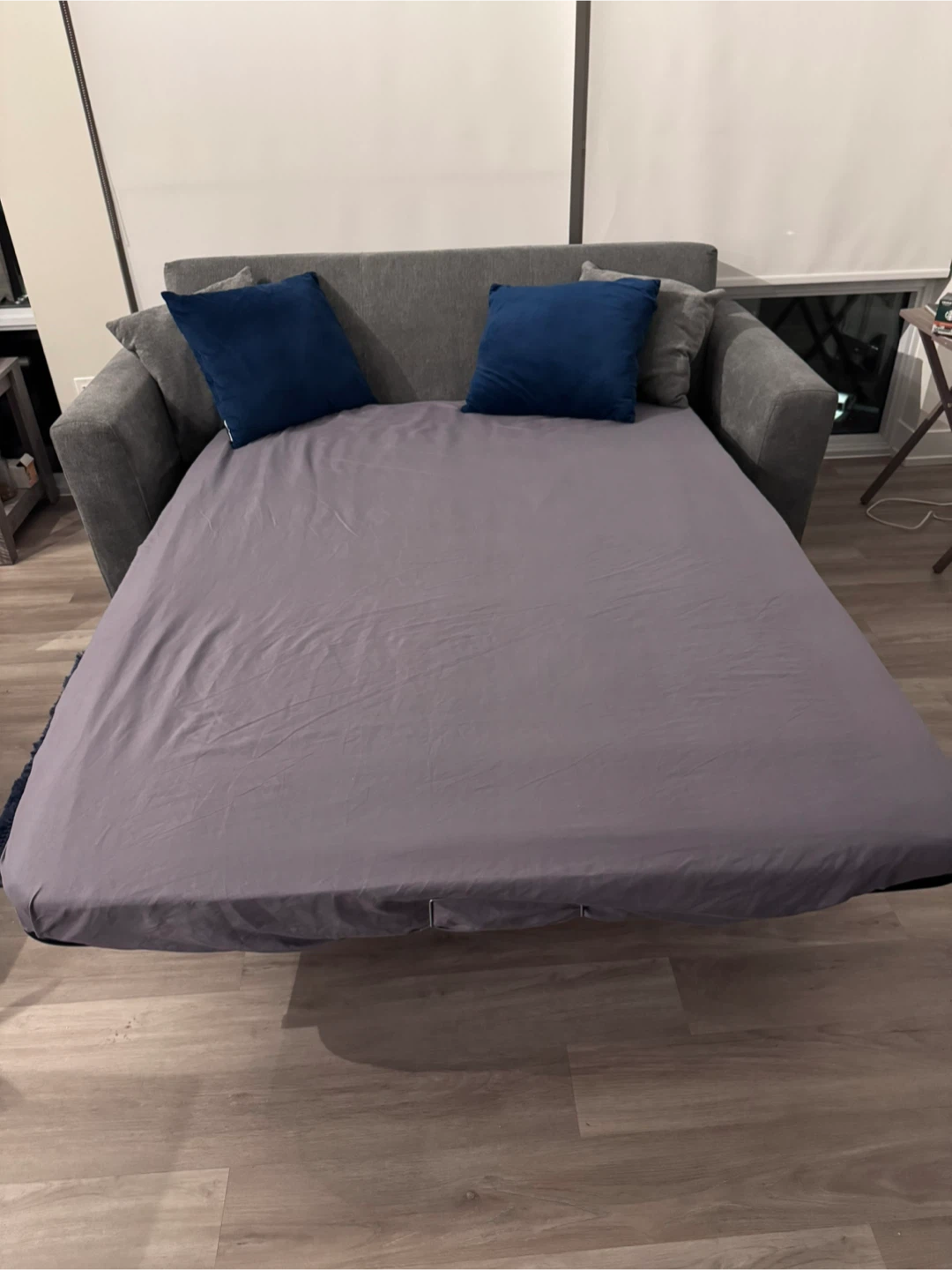 Grey Sofa Bed with Pillows