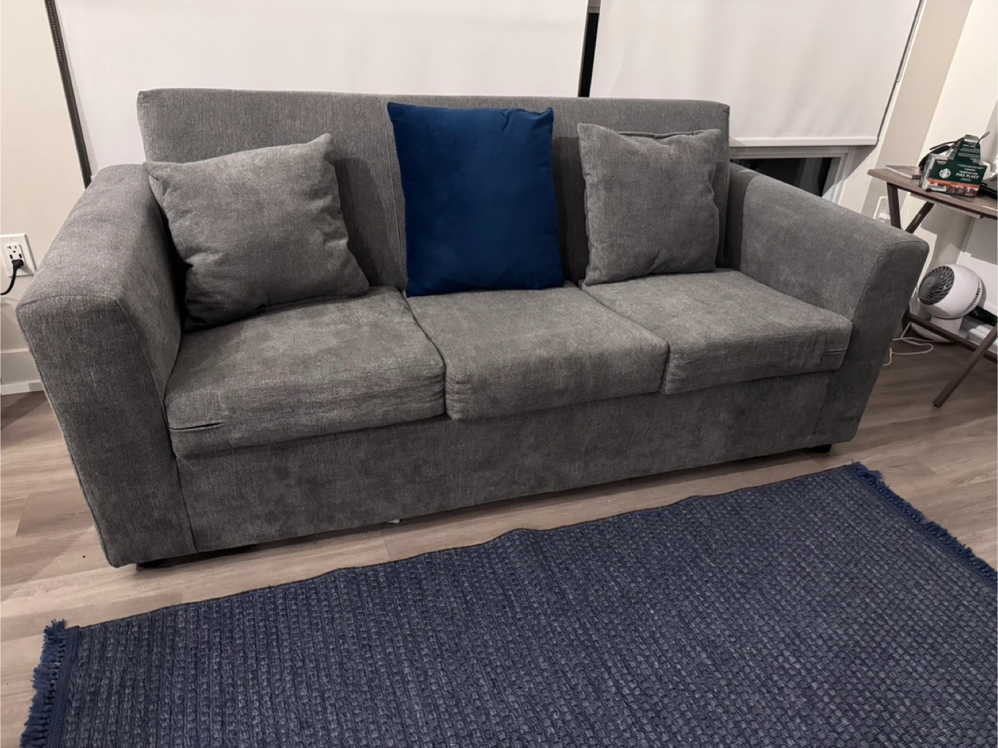 Grey Sofa Bed with Pillows - photo 3