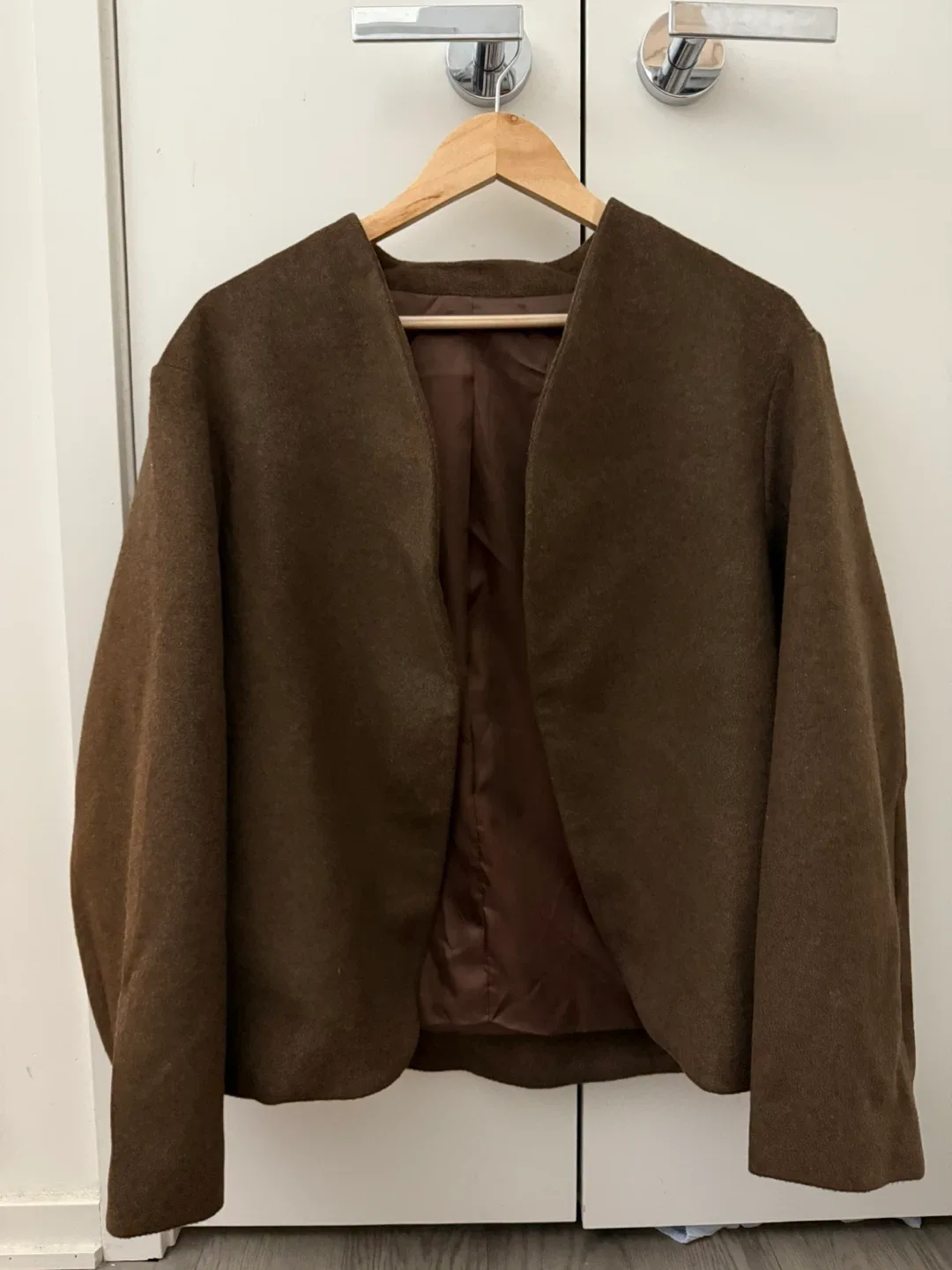 Brown Wool Blend Jacket - Size M