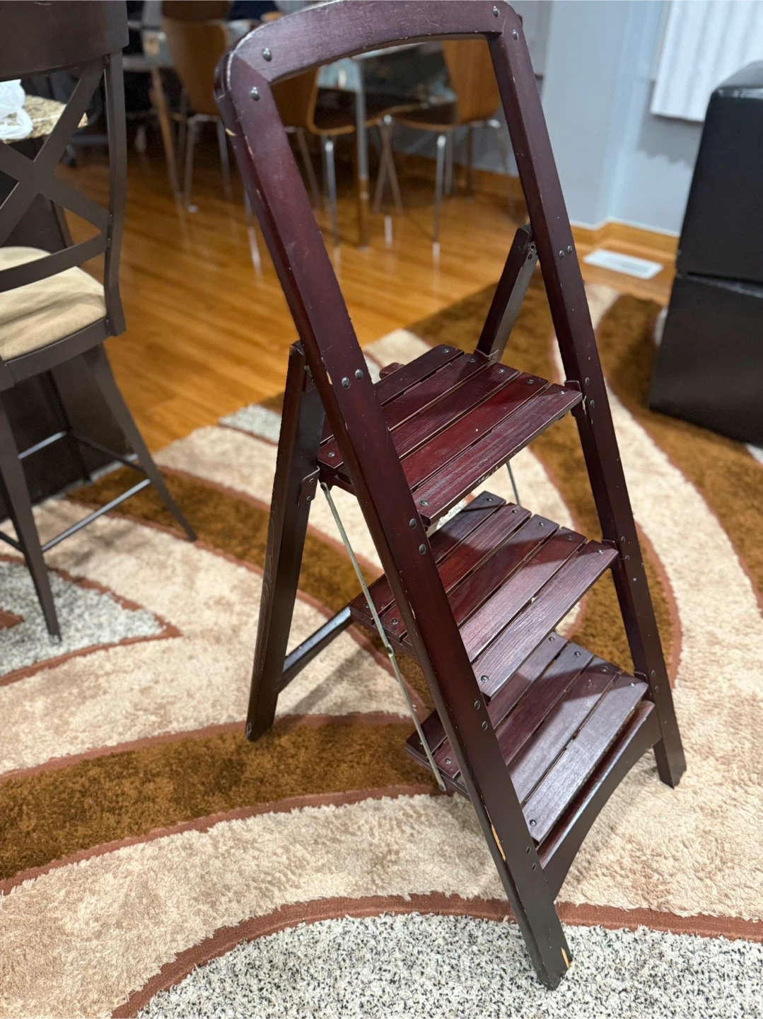 Folding Wooden Step Stool Ladder - photo 4