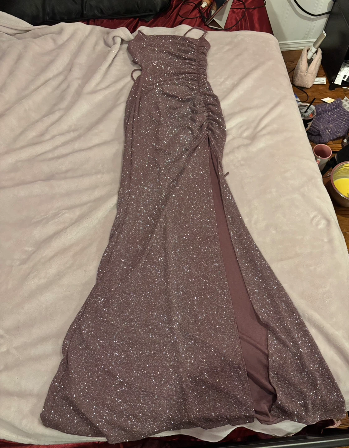 Purple Glitter Maxi Dress