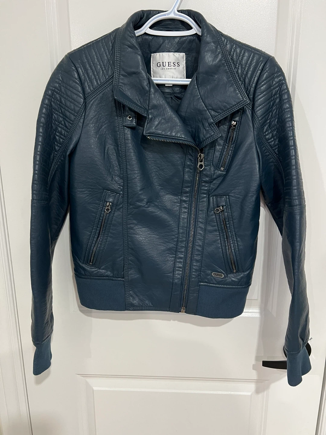 Guess Faux Leather Moto Jacket - Size XS