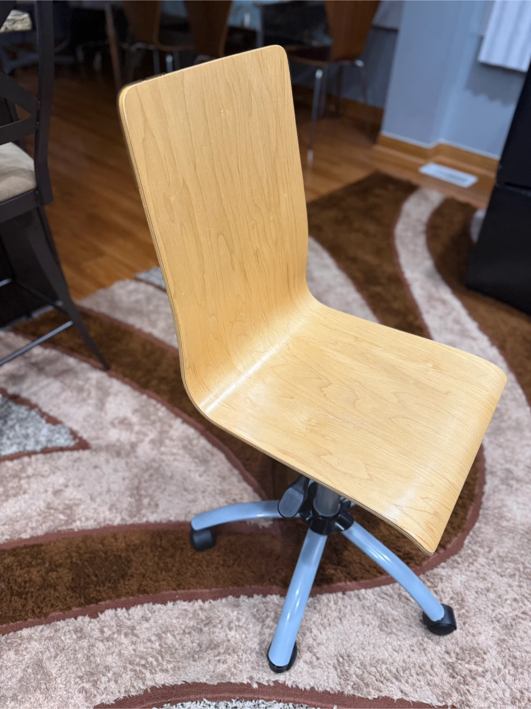 Wooden Adjustable Swivel Office Chair - photo 5