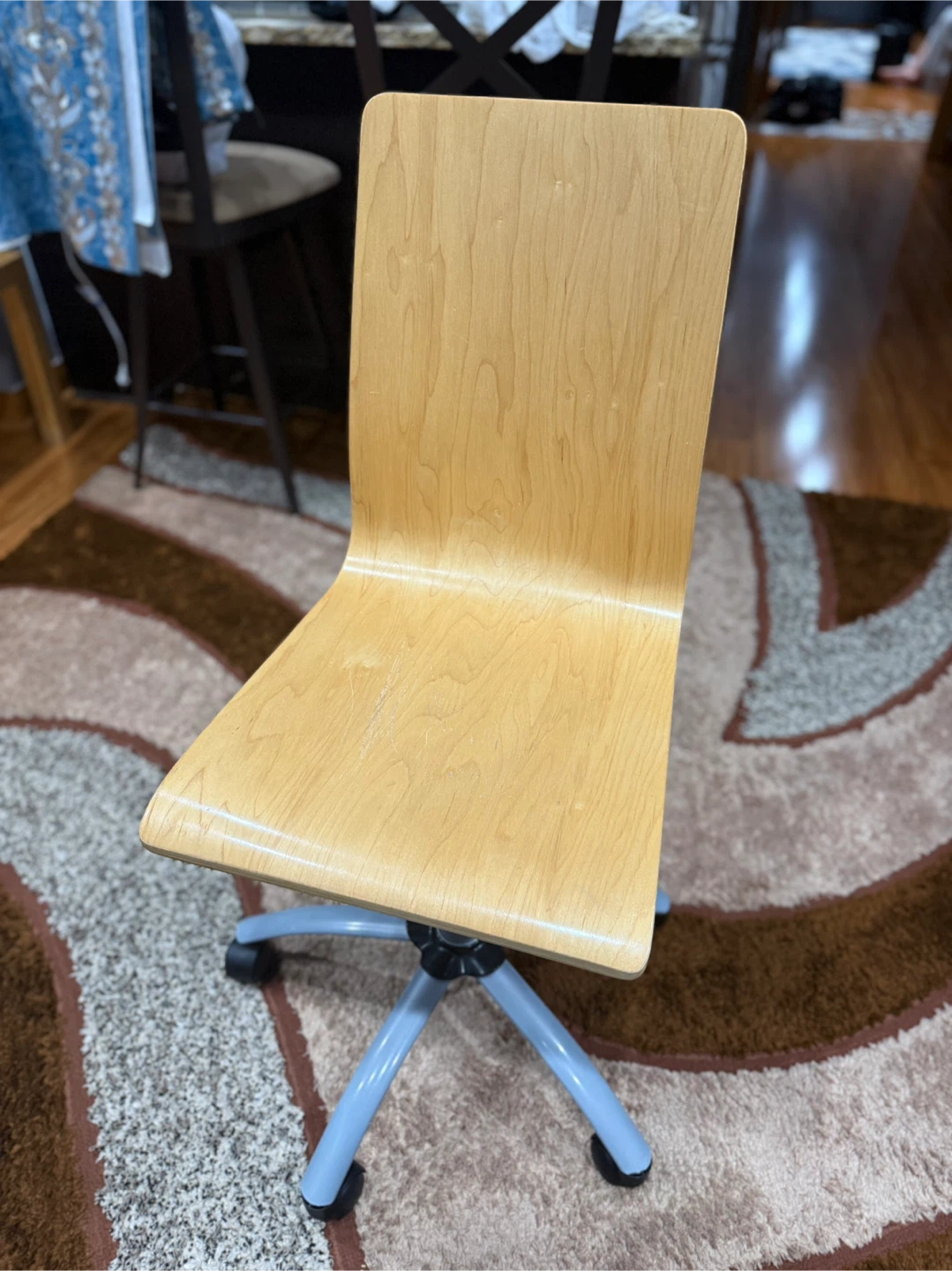 Wooden Adjustable Swivel Office Chair - photo 4