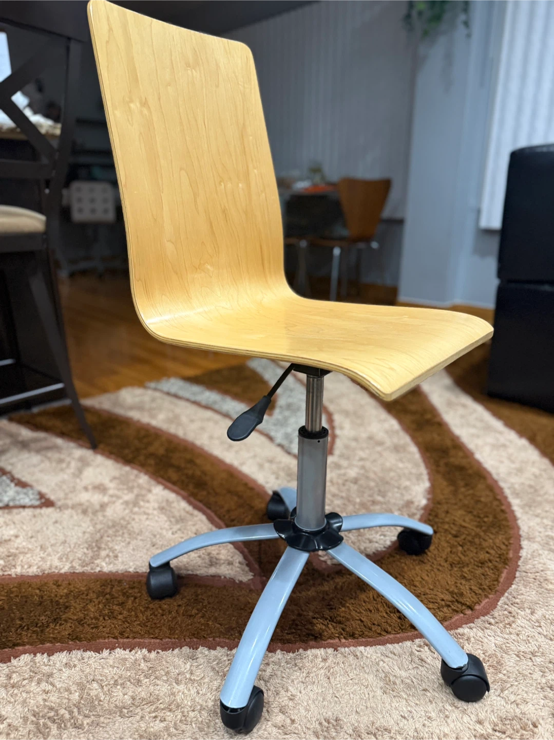 Wooden Adjustable Swivel Office Chair - photo 2