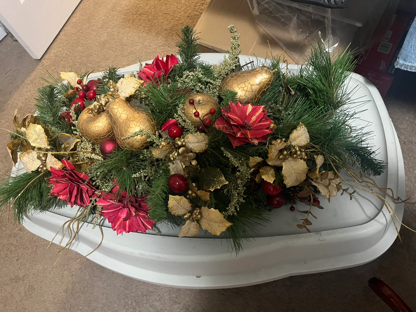 Floral Christmas Centerpiece