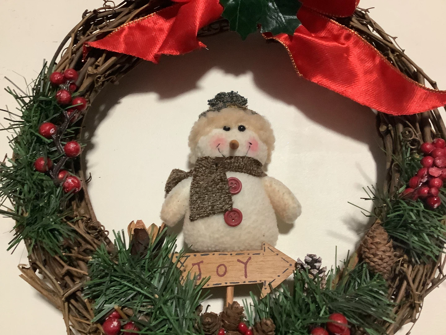 Christmas Wreath with Snowman