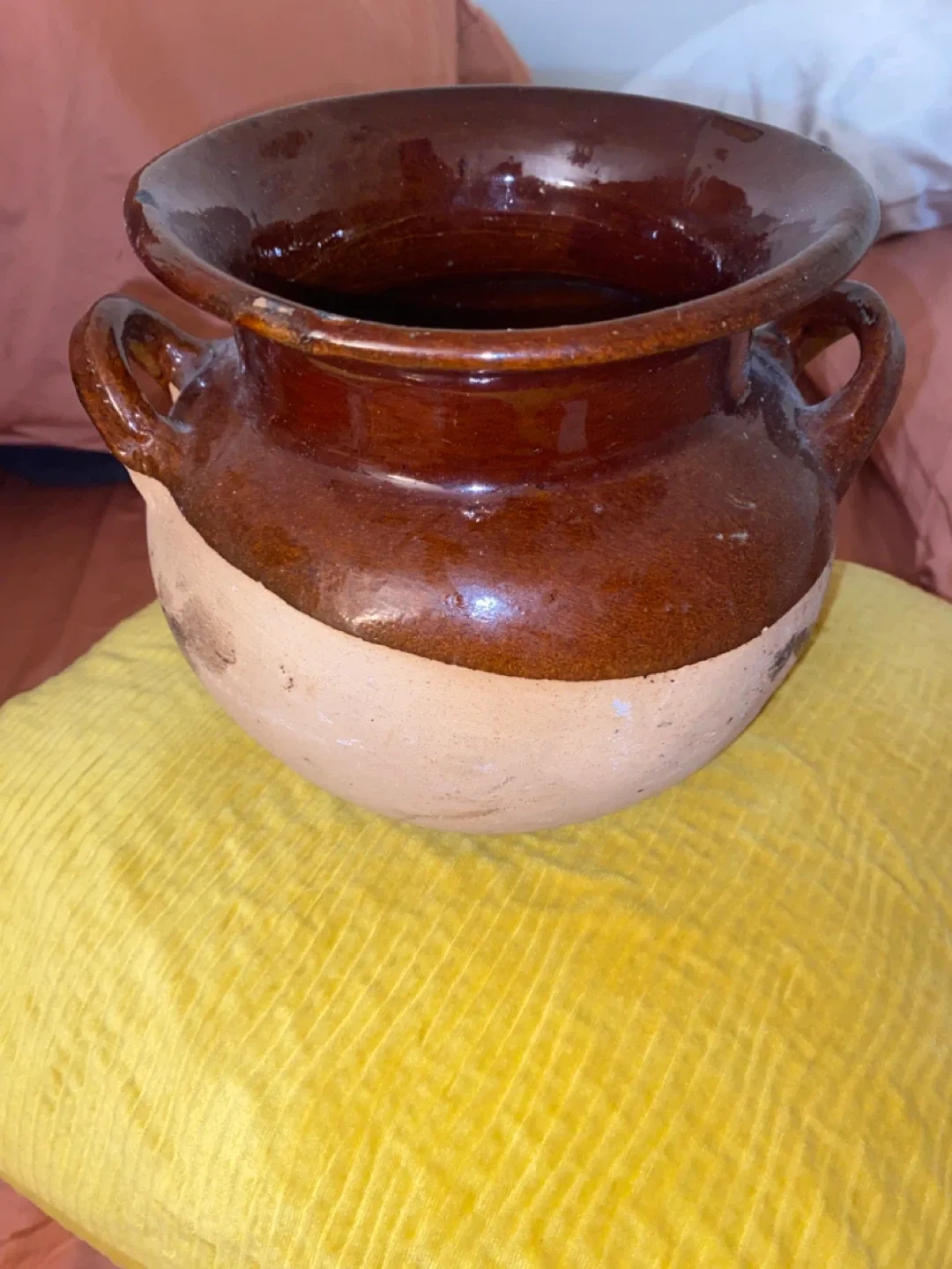 Vintage Brown Pottery Vase image indicator(2)