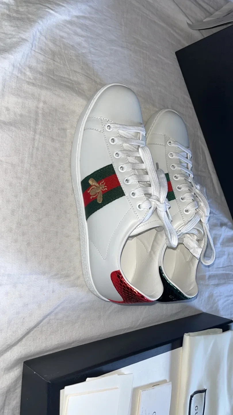 Gucci Ace Sneaker with Bee, Women's Size 6.5 image indicator(6)