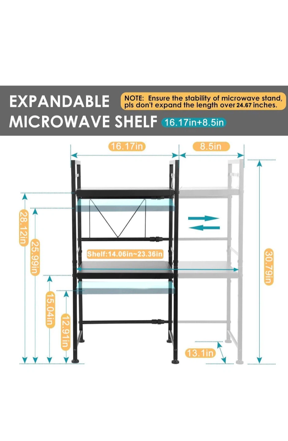 Expandable Microwave Oven Rack Shelf - photo 5