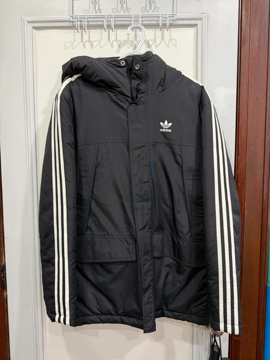 Adidas Black Long Parka Jacket - Size S