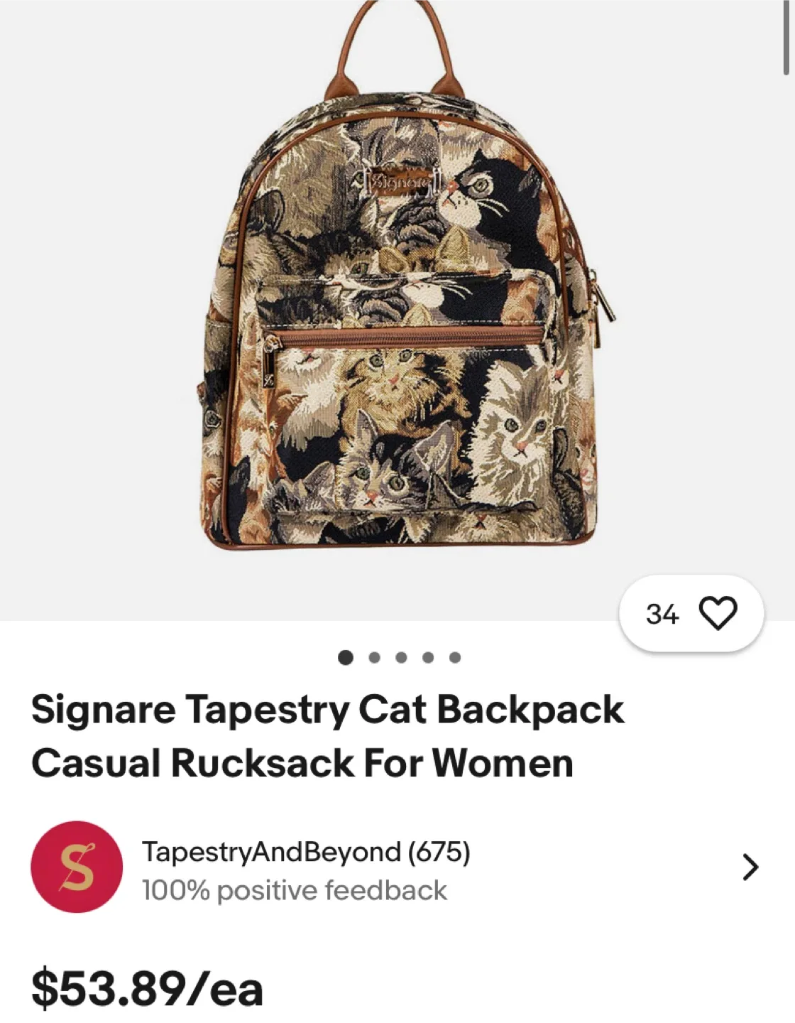 Kitten tapestry backpack image indicator(4)