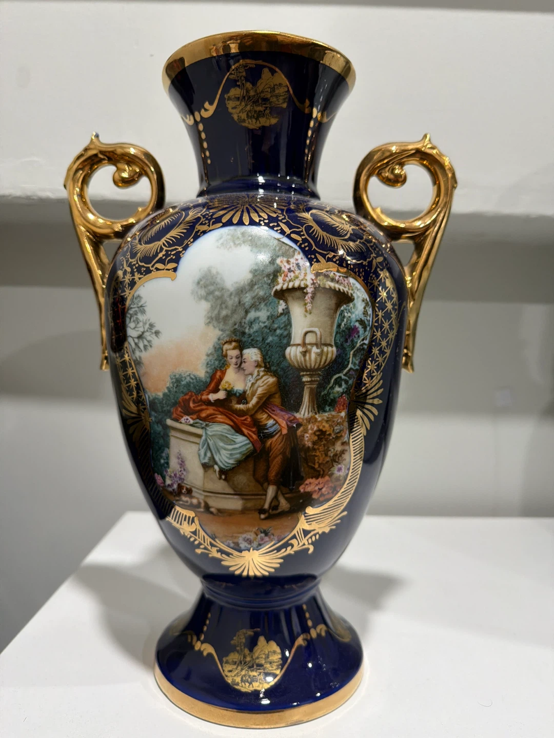 Vintage Blue & Gold Decorative Vase - photo 2