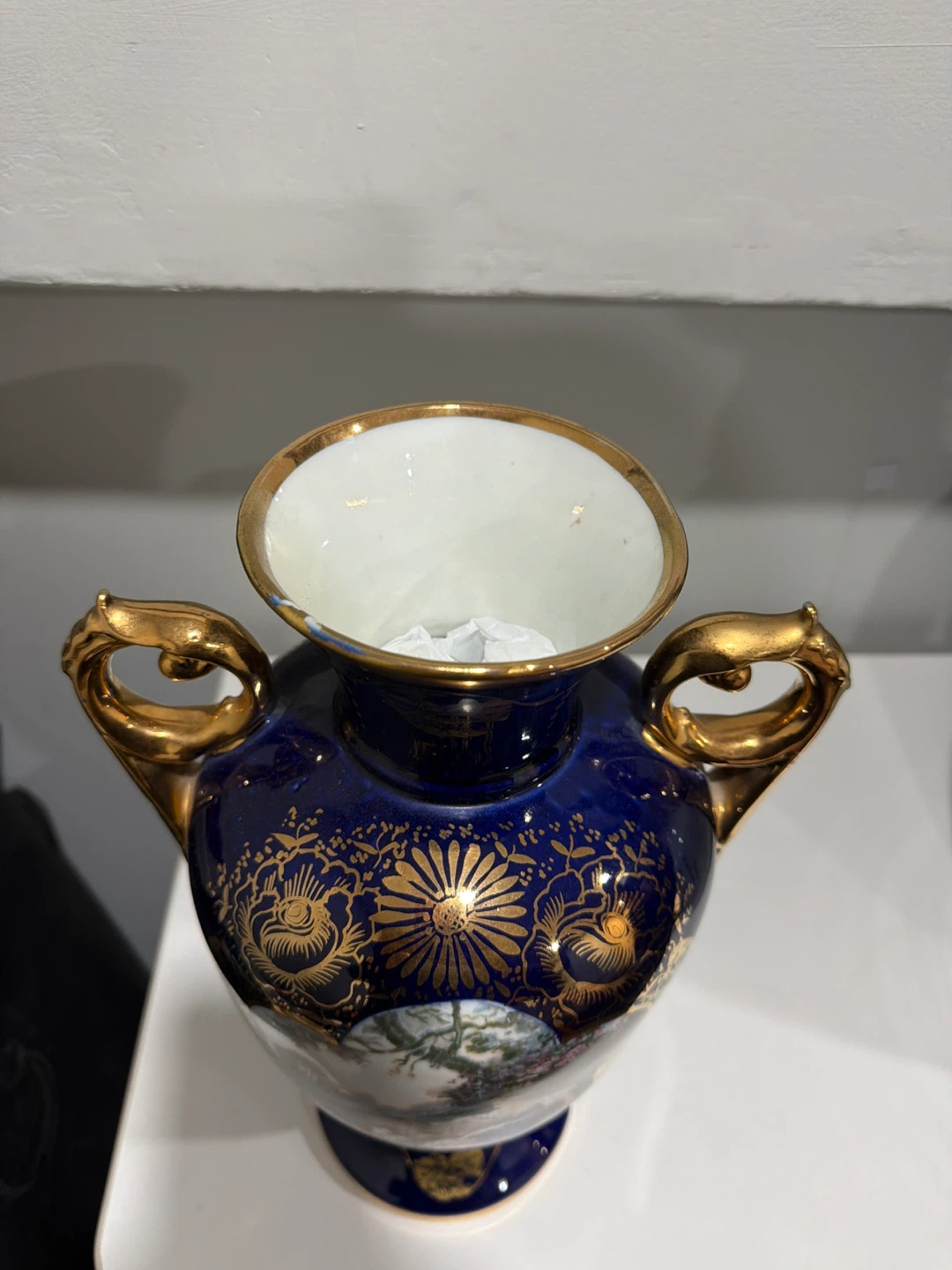 Vintage Blue & Gold Decorative Vase - photo 4