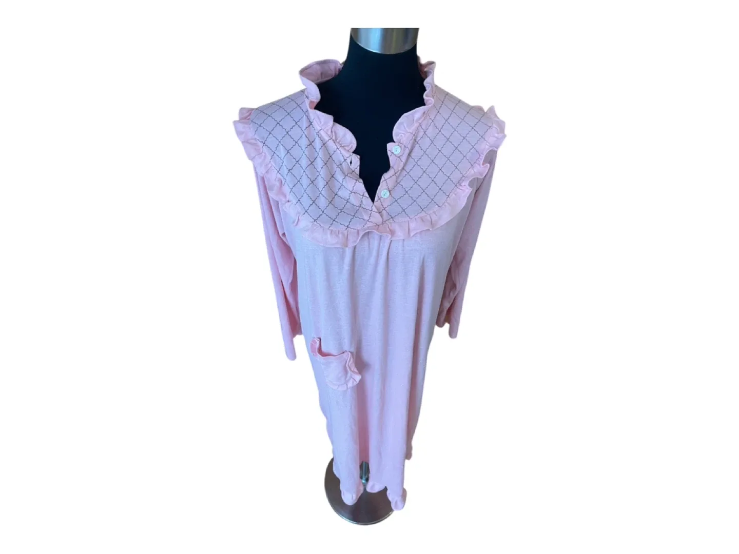 RARE Vintage 80s Pink Nightgown Pajama Dress image indicator(2)