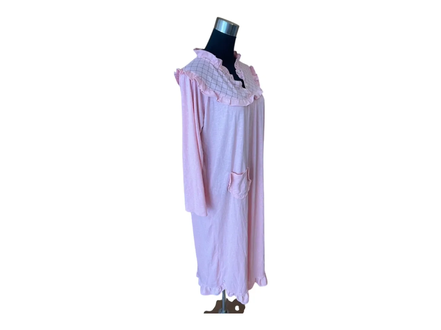 RARE Vintage 80s Pink Nightgown Pajama Dress image indicator(3)