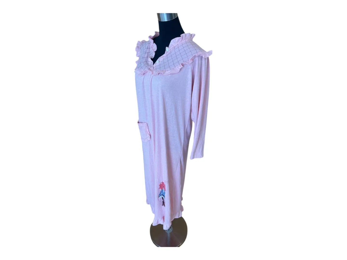 RARE Vintage 80s Pink Nightgown Pajama Dress image indicator(8)