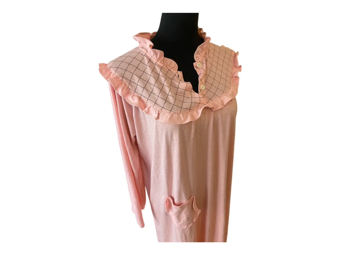 RARE Vintage 80s Pink Nightgown Pajama Dress image indicator(10)