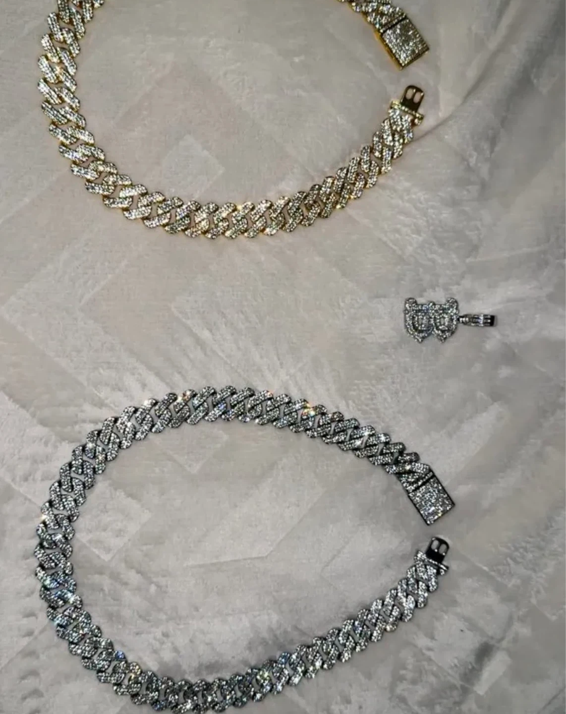 Moissanite iced out Cuban link chain - photo 3