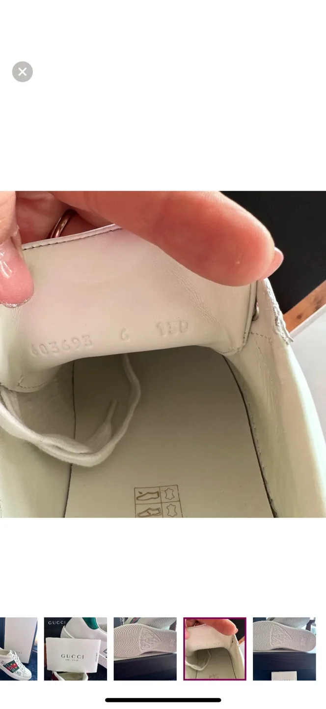 Brand New Gucci Men's White Sneakers US 6 image indicator(4)