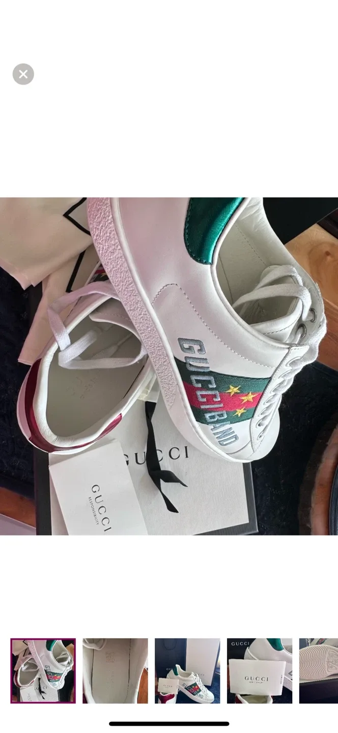 Brand New Gucci Men's White Sneakers US 6 image indicator(2)