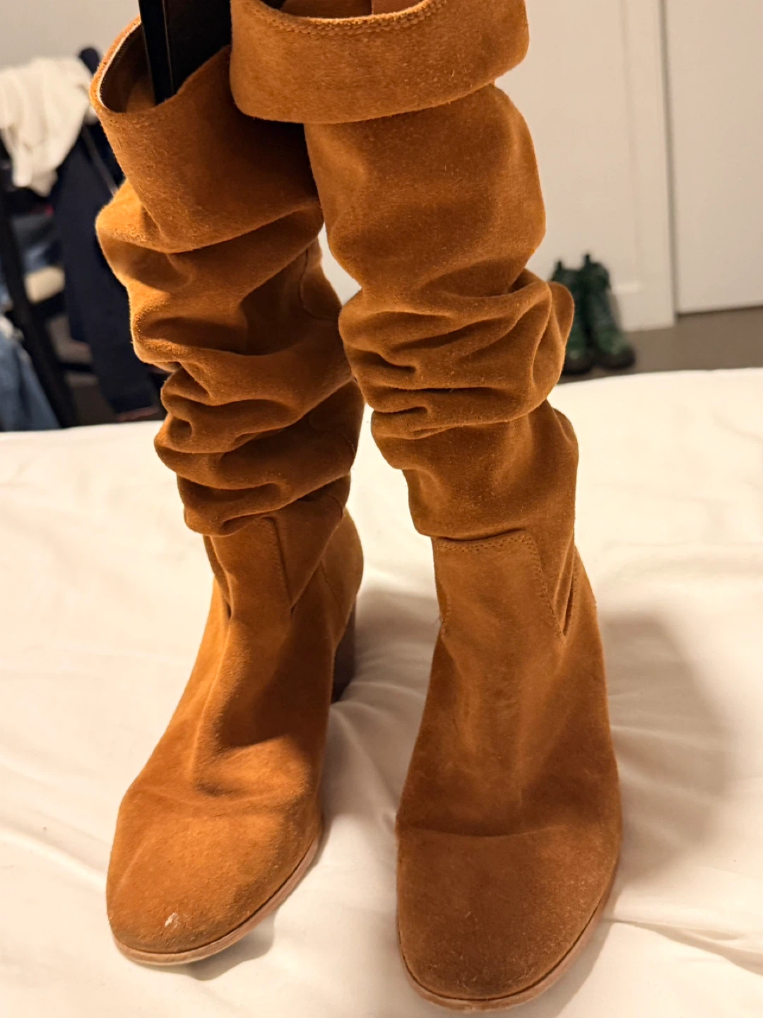 Suede Knee High Boots - Brown - photo 2