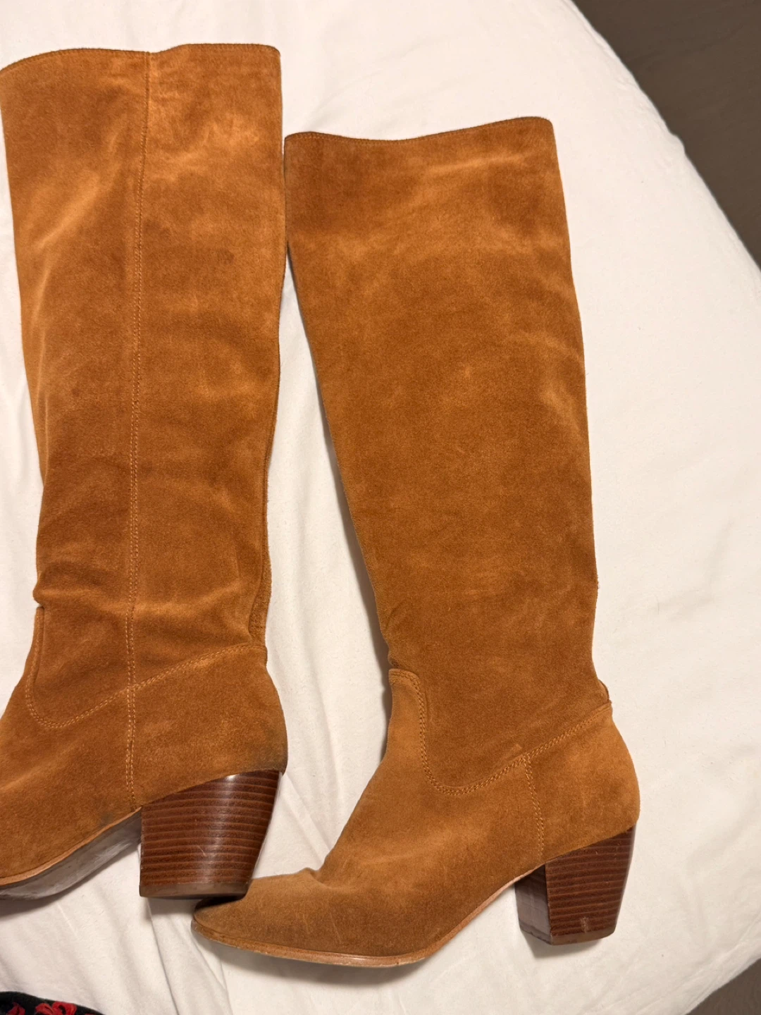 Suede Knee High Boots - Brown - photo 4