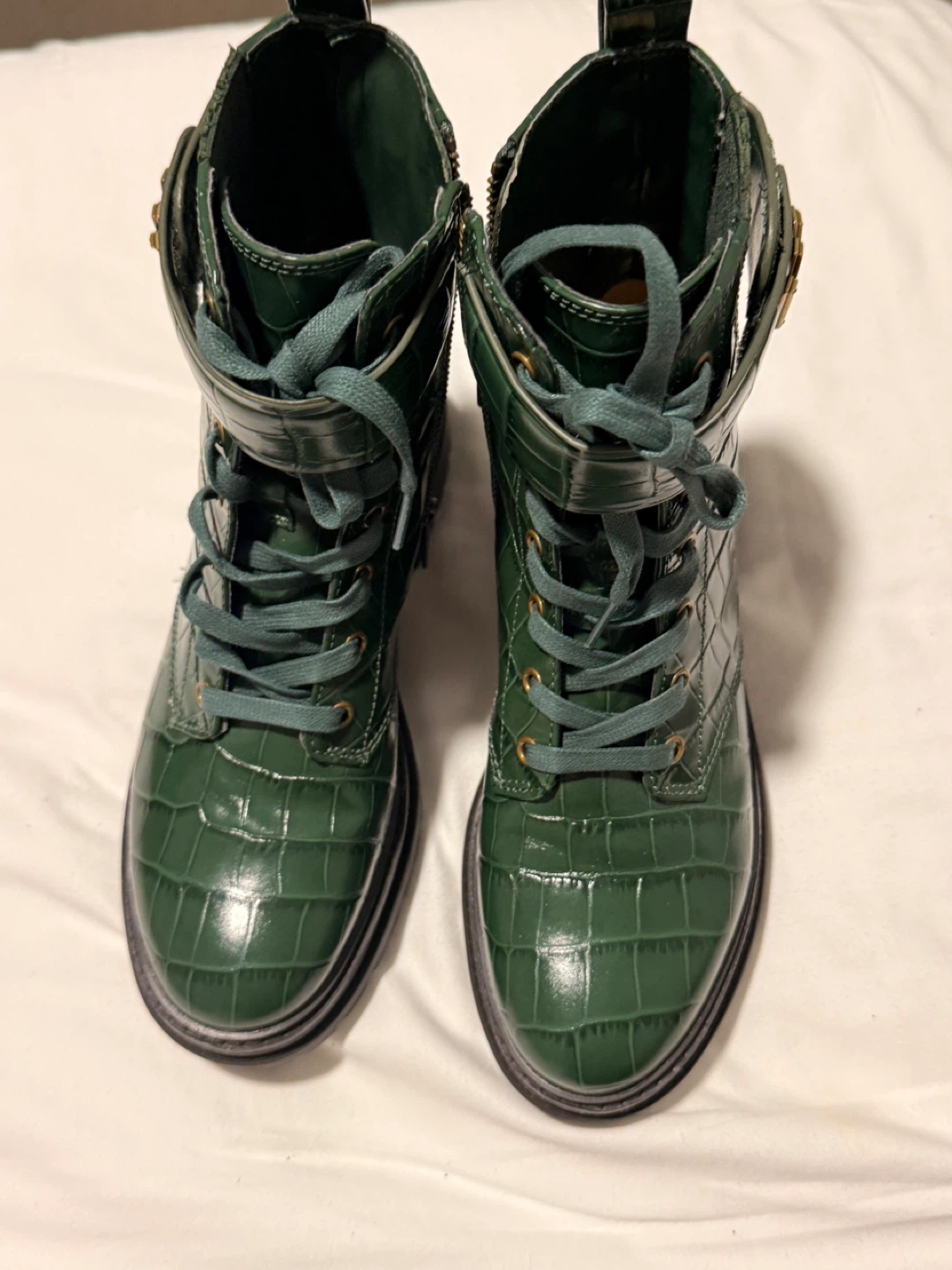 Michael Kors Green Croc Embossed Boots - photo 2