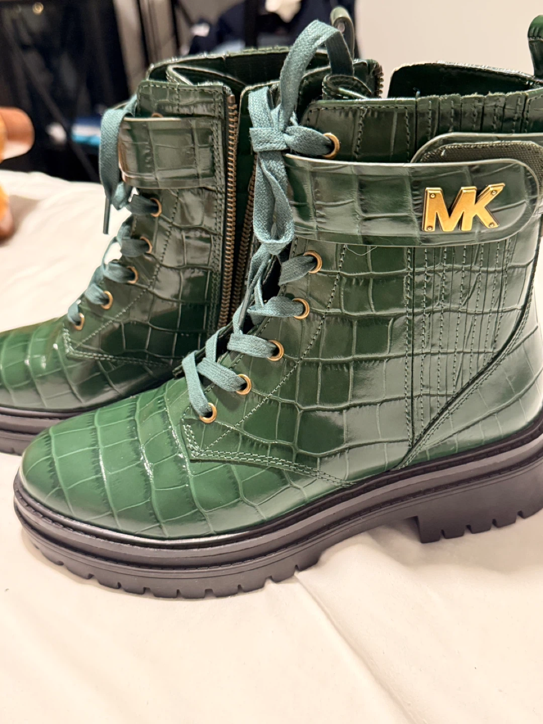 Michael Kors Green Croc Embossed Boots - photo 3