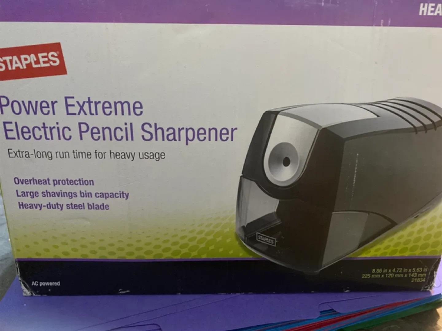 Staples Power Extreme Electric Pencil Sharpener image indicator(3)