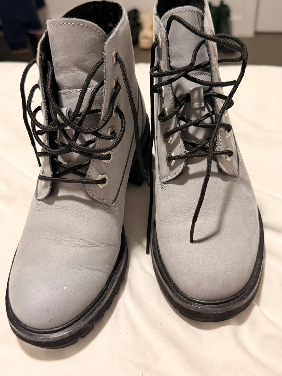 Timberland Gray Leather Heeled Boots