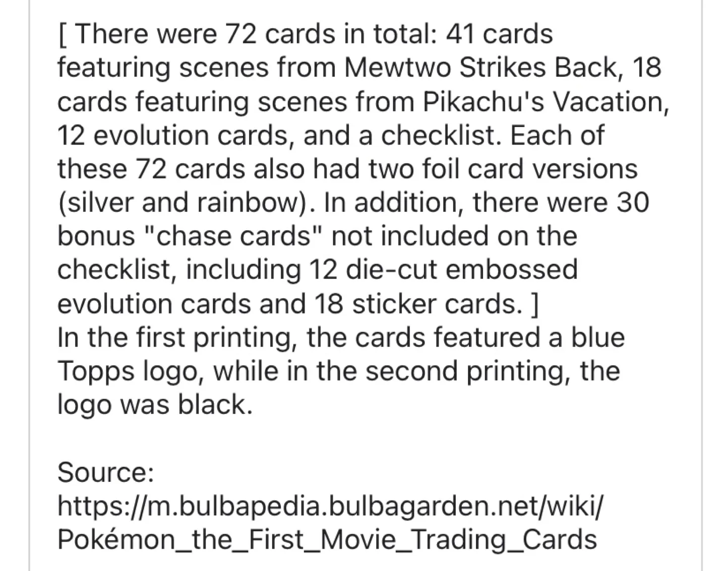 Topps 1999 Pokémon The First Movie Trading Cards *** image indicator(6)