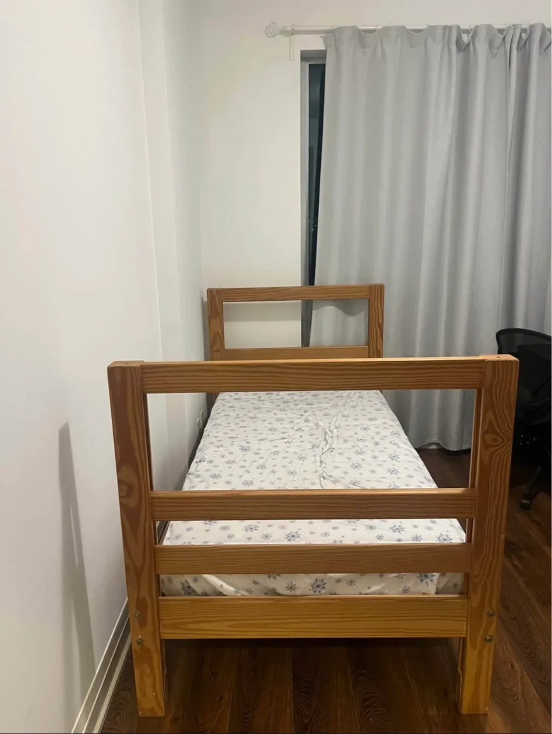 Wood Frame Single Bed + Mattress image indicator(2)