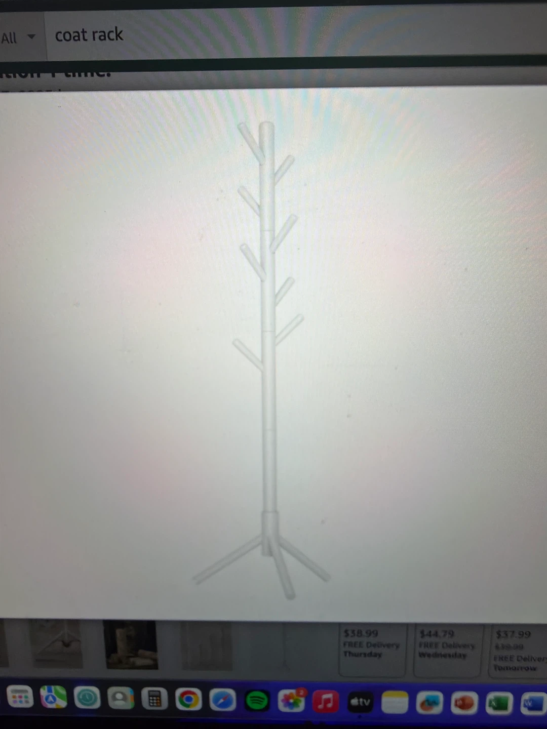 VASAGLE White Coat Rack with 8 Hooks - photo 3