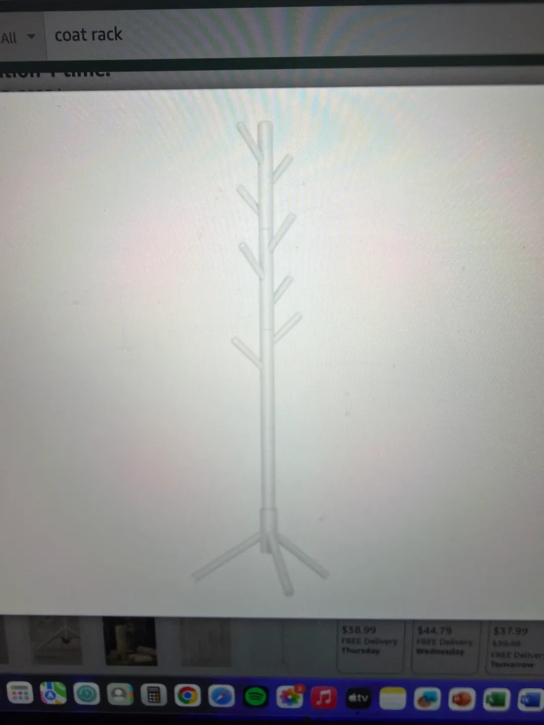 VASAGLE White Coat Rack with 8 Hooks image indicator(3)