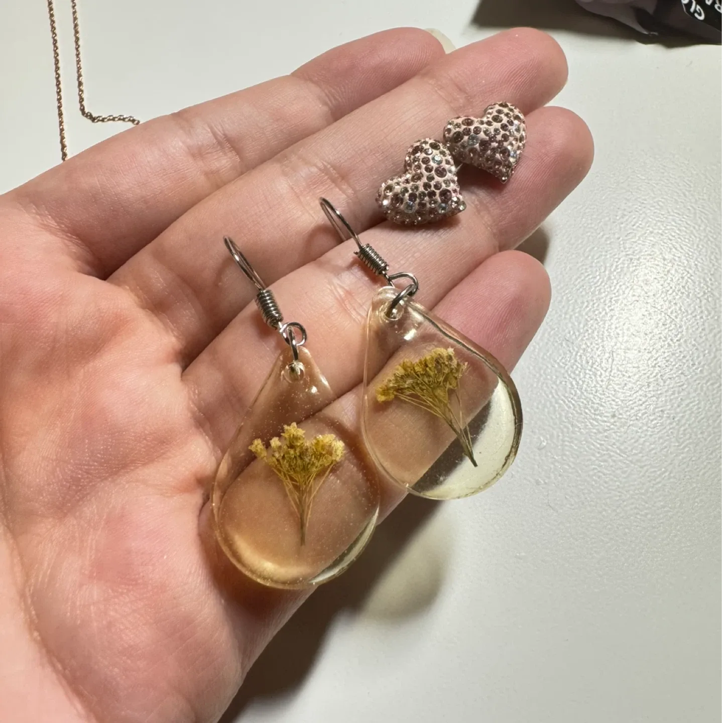 Resin & Heart-shaped Earrings thumbnail