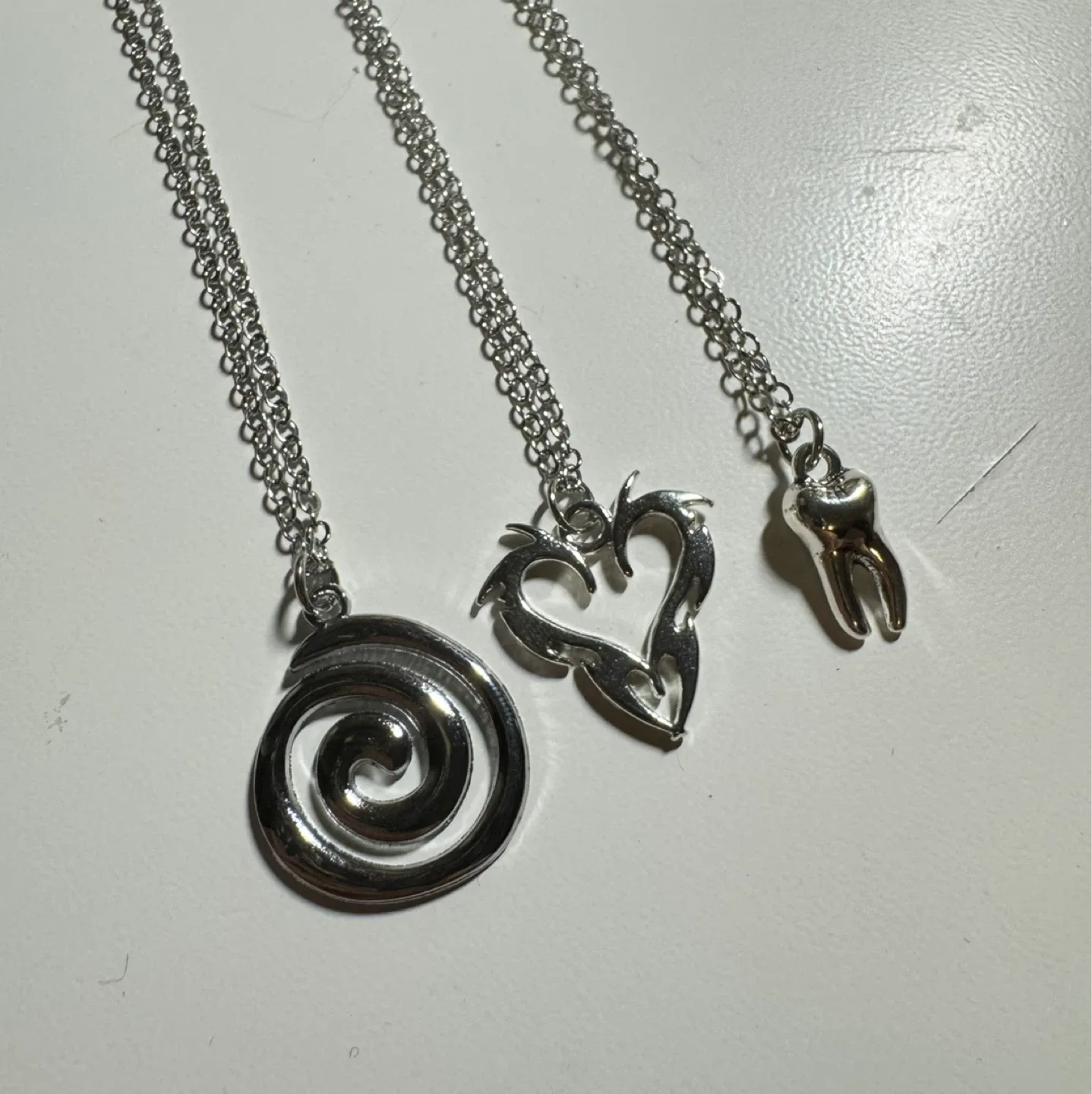 Silver Charm Necklaces - Set of 3 thumbnail