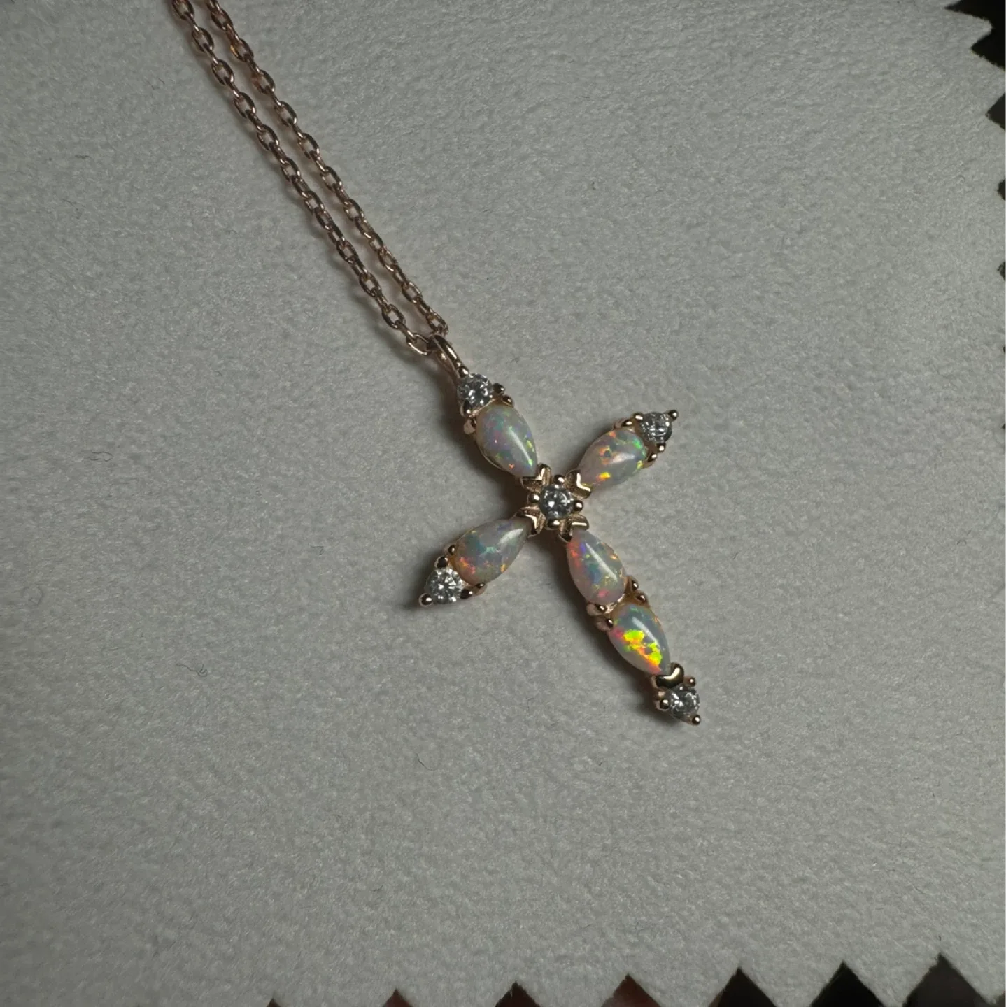 Rose Gold Cross Pendant Necklace thumbnail