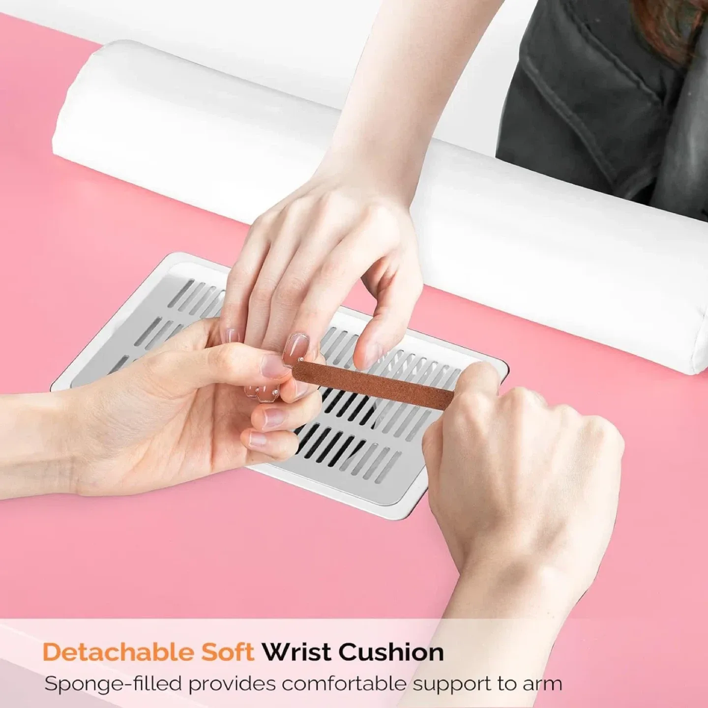 Pink Manicure Table with Dust Collector image indicator(3)