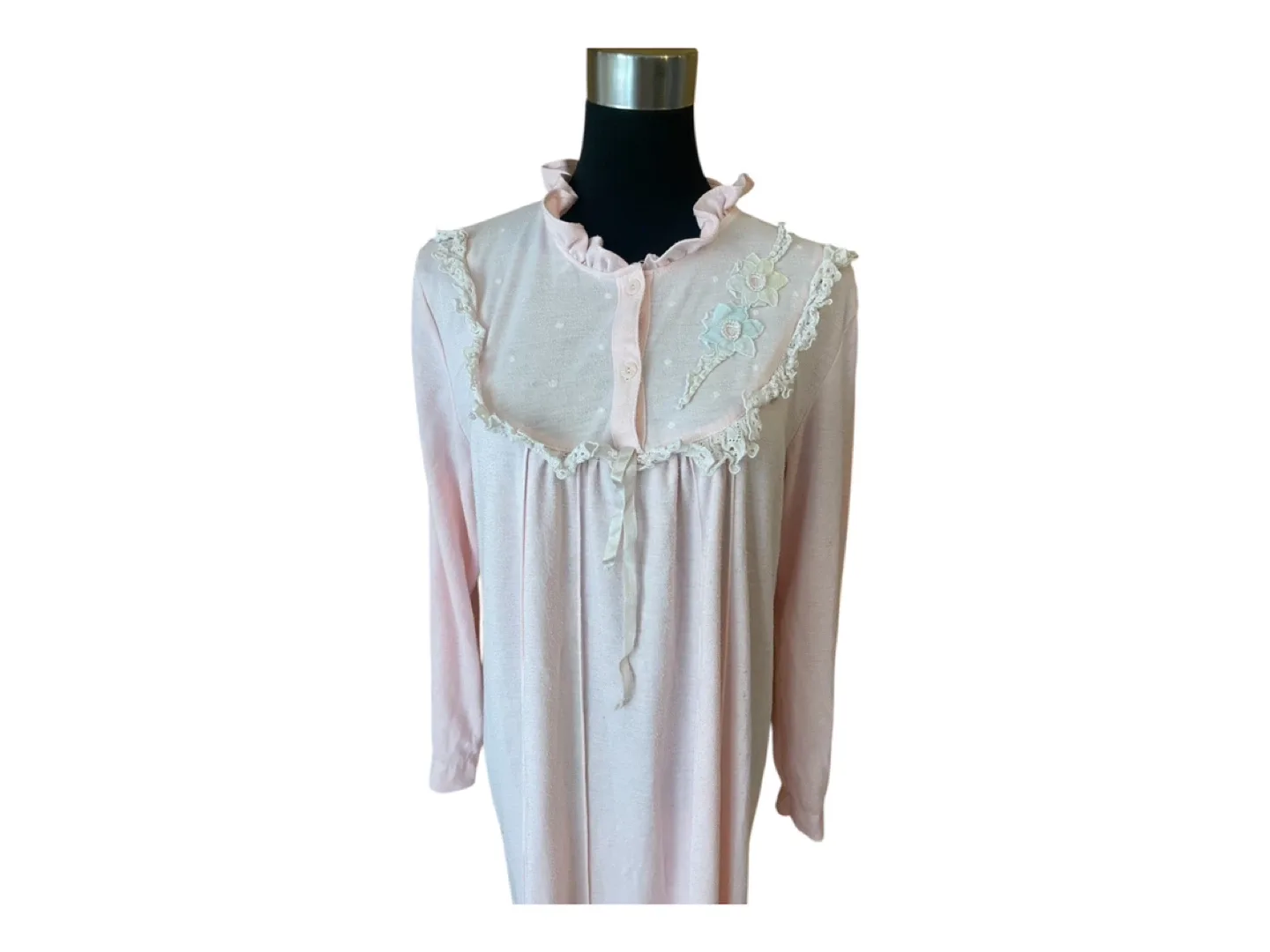 RARE Vintage 80s Pink Nightgown Dress image indicator(9)