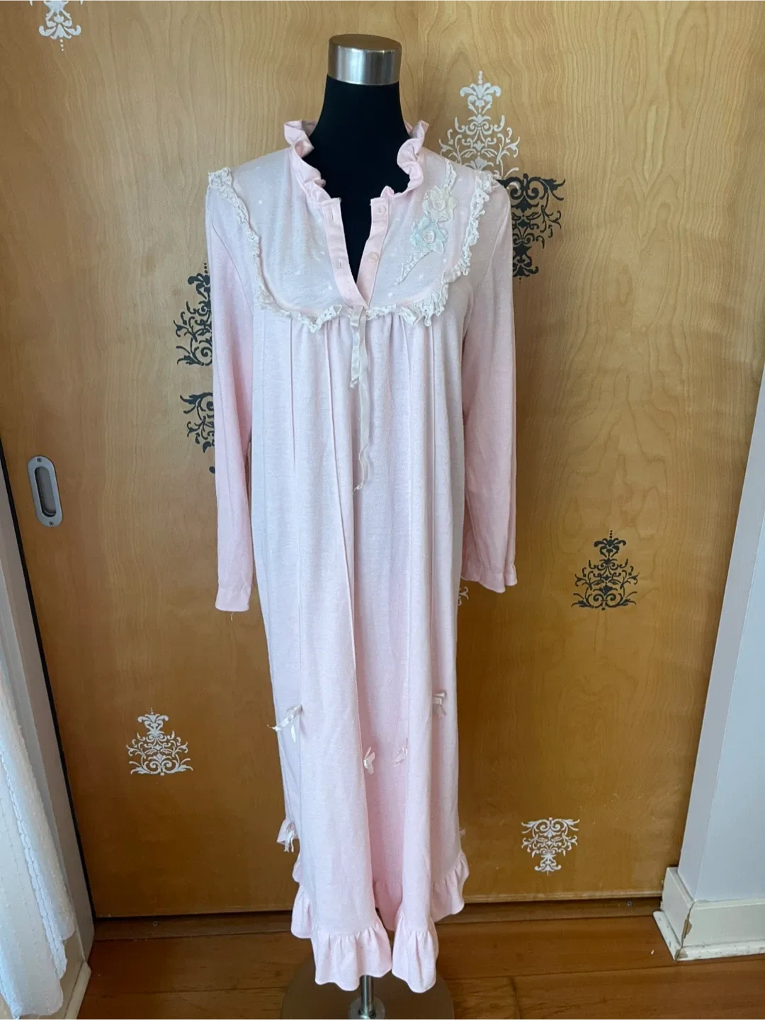 RARE Vintage 80s Pink Nightgown Dress image indicator(10)