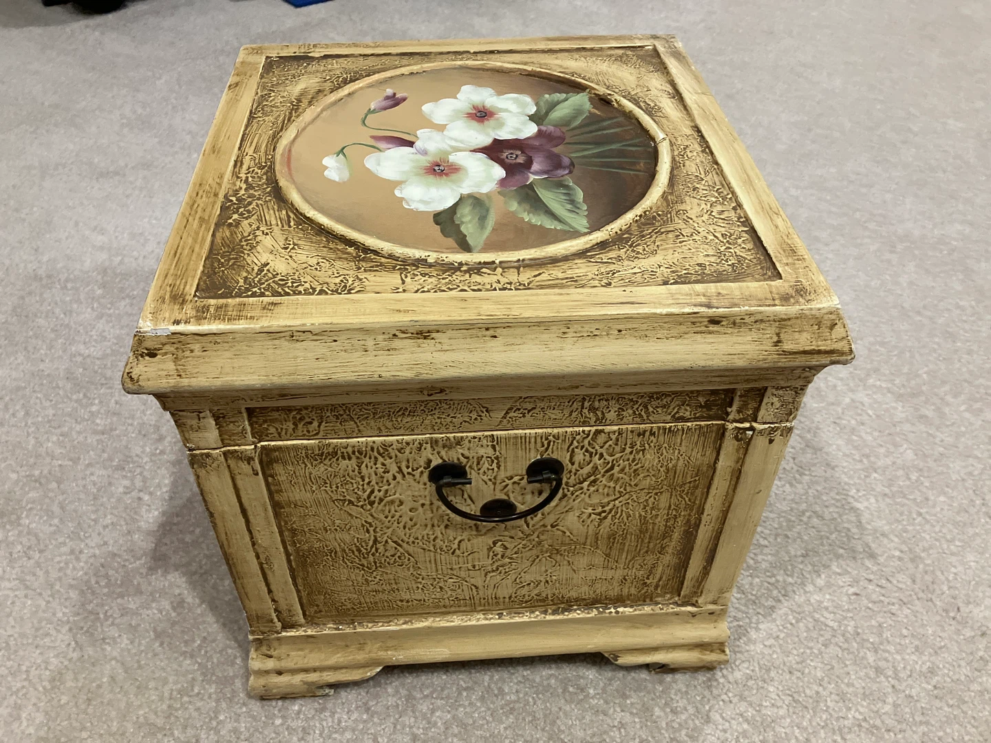 Vintage Floral Painted Storage Box - photo 2