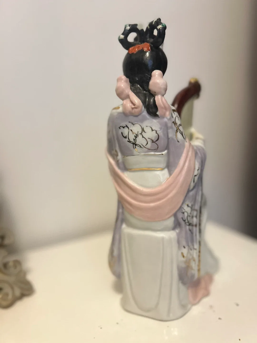 Vintage Asian Figurine & Hand Fan image indicator(3)