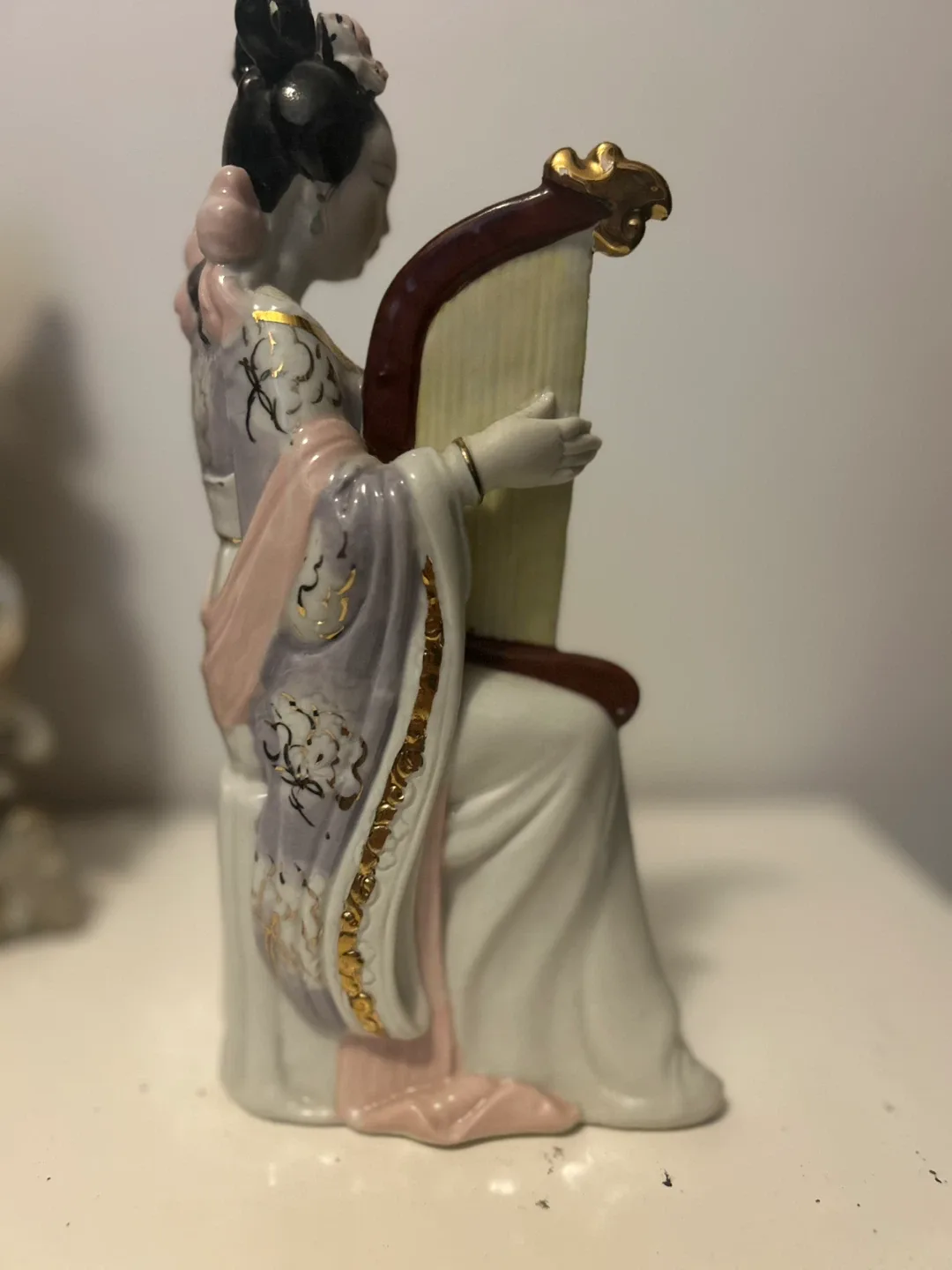 Vintage Asian Figurine & Hand Fan image indicator(2)